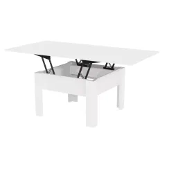 Nowoczesny ławostół rozkładany Comfort 70×70/140 Biały