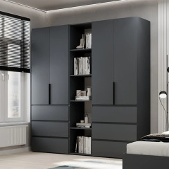 Szafa czterodrzwiowa z 6 szufladami i 5 półkami Averon №6 200x220x50 cm