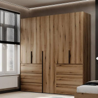 5-door wardrobe with 6 drawers Averon №3 200x220x50 cm Oak Evoke Coast