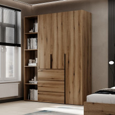 3-door wardrobe with 3 drawers and 5 shelves Averon №8 160x220x50 cm Oak Evoke Coast