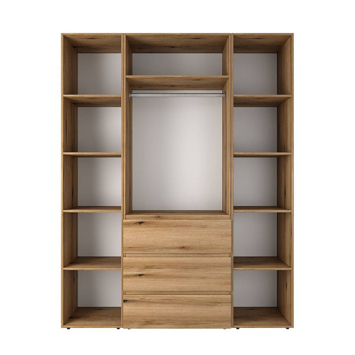3-door wardrobe with 3 drawers and 5 shelves Averon №8 160x220x50 cm Oak Evoke Coast