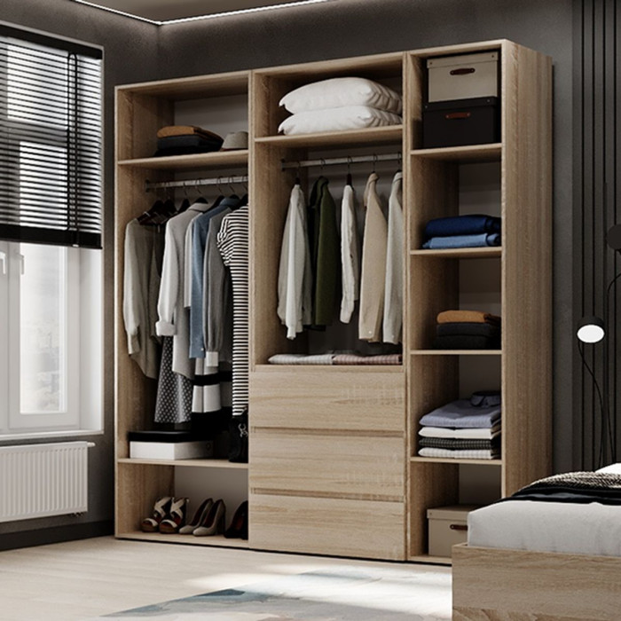 5-door wardrobe with 3 drawers Averon №4 200x220x50 cm Sonoma Oak