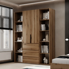 Szafa dwudrzwiowa z 3 szufladami i 10 półkami Averon №9 160x220x50 cm