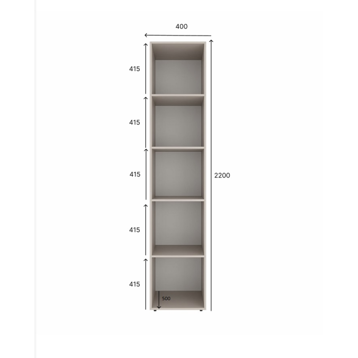 2-door wardrobe with 5 shelves Averon №11 120x220x50 cm Sonoma Oak