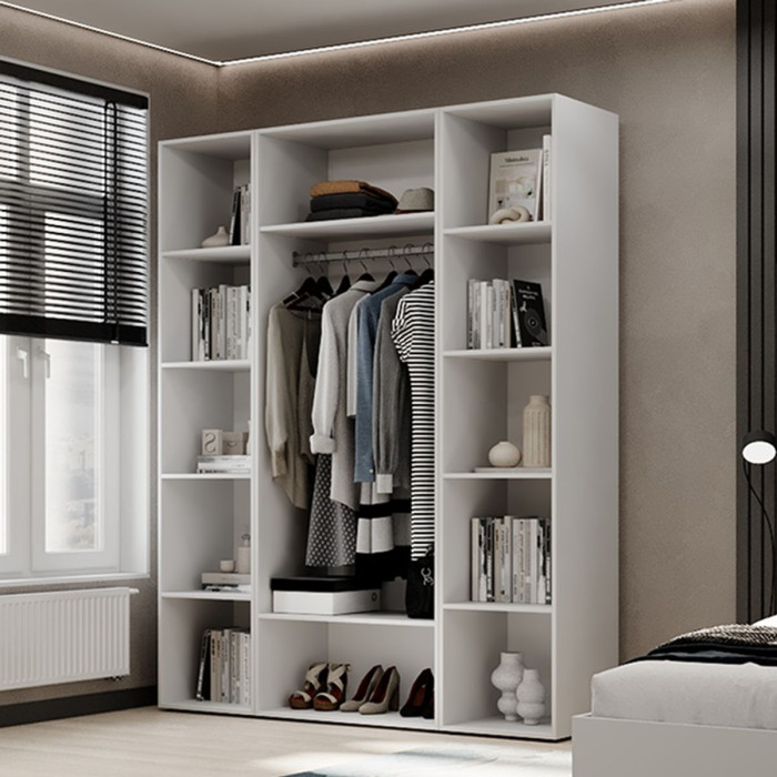 2-door wardrobe with 10 shelves Averon №15 160x220x50 cm White