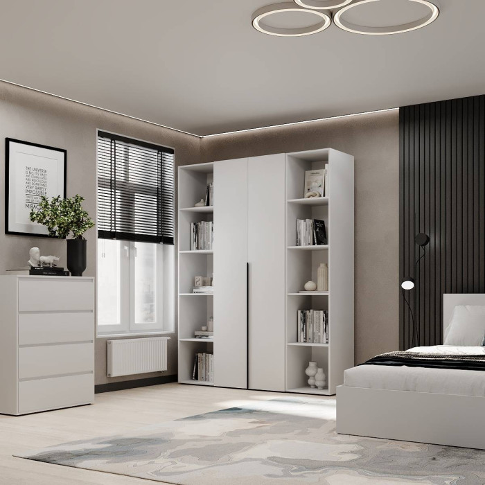 2-door wardrobe with 10 shelves Averon №15 160x220x50 cm White