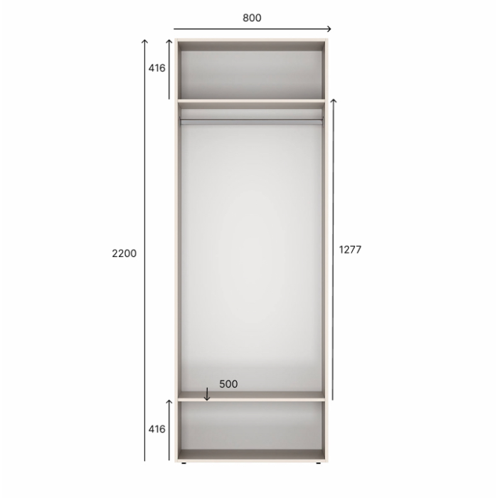 2-door wardrobe with 10 shelves Averon №15 160x220x50 cm Oak Evoke Coast