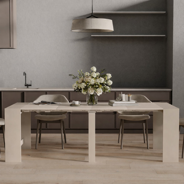 Large extendable table Python 240×90 Cashmere