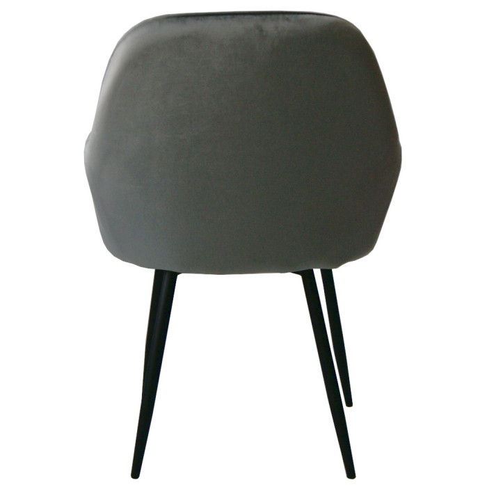 Dining chair Sułtan Light Gray velvet with armrests