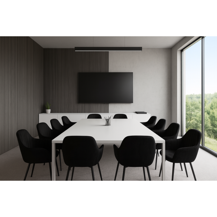 Dining chair Sułtan black velvet with armrests