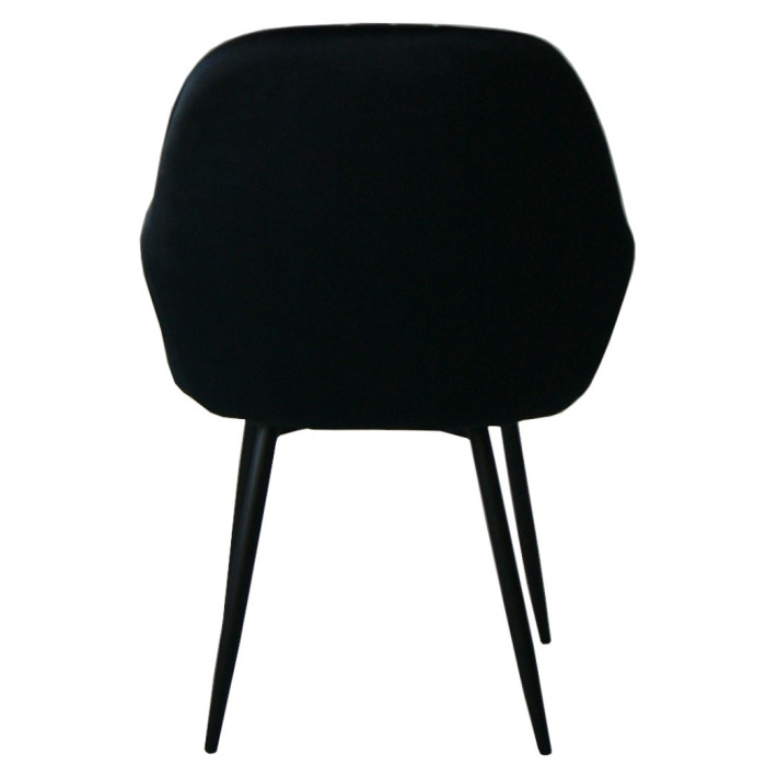 Dining chair Sułtan black velvet with armrests