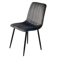 Dining chair Kaviro dark grey velvet without armrests
