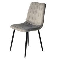 Dining chair Kaviro Light Gray velvet without armrests