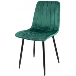 Krzesło do jadalni Kaviro Zielone welurowe bez podłokietników