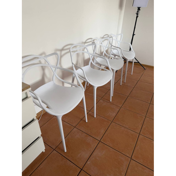 Chair openwork Lunaro white made of polypropylene
