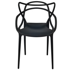 Krzesło ażurowe Lunaro czarne z polipropylenu