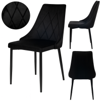 Dining chair Virex black velvet without armrests