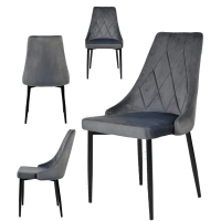 Dining chair Virex dark grey velvet without armrests