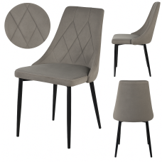 Dining chair Virex Light Gray velvet without armrests