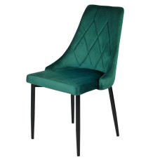 Dining chair Virex Green velvet without armrests