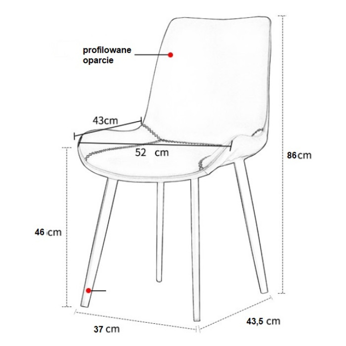 Dining chair Norvik dark grey velvet without armrests