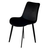 Dining chair Norvik black velvet without armrests