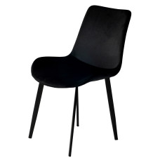 Dining chair Norvik black velvet without armrests