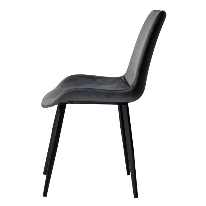 Dining chair Norvik dark grey velvet without armrests