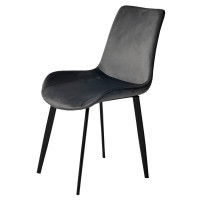 Dining chair Norvik dark grey velvet without armrests