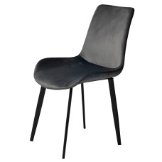 Dining chair Norvik dark grey velvet without armrests