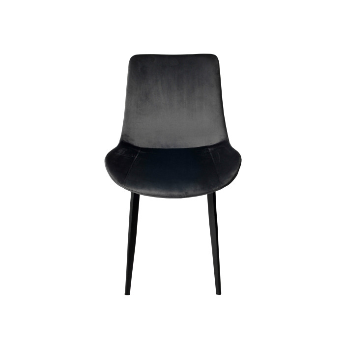 Dining chair Norvik dark grey velvet without armrests