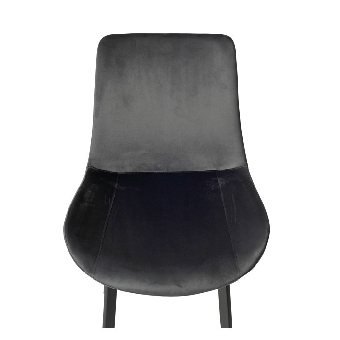 Dining chair Norvik dark grey velvet without armrests