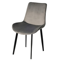 Dining chair Norvik Light Gray velvet without armrests