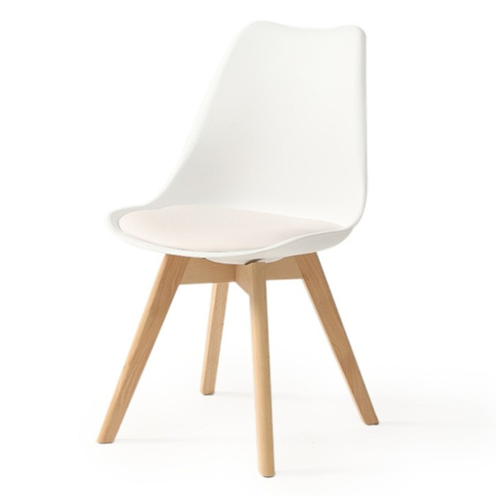 Chair Zentaro white made of polypropylene and eco leather without armrests