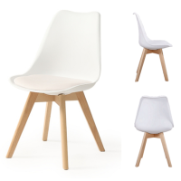 Chair Zentaro white made of polypropylene and eco leather without armrests