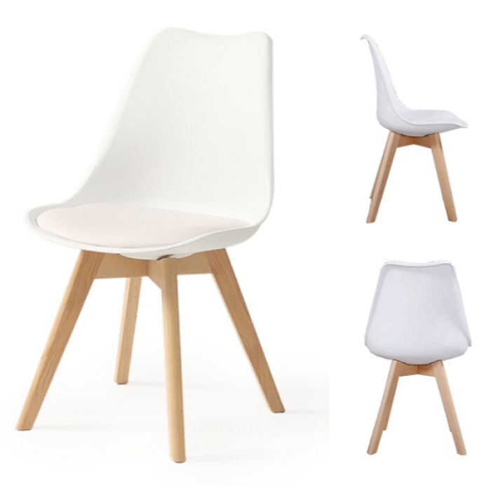 Chair Zentaro white made of polypropylene and eco leather without armrests