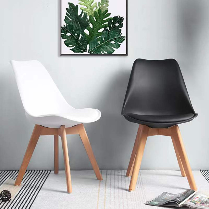 Chair Zentaro white made of polypropylene and eco leather without armrests