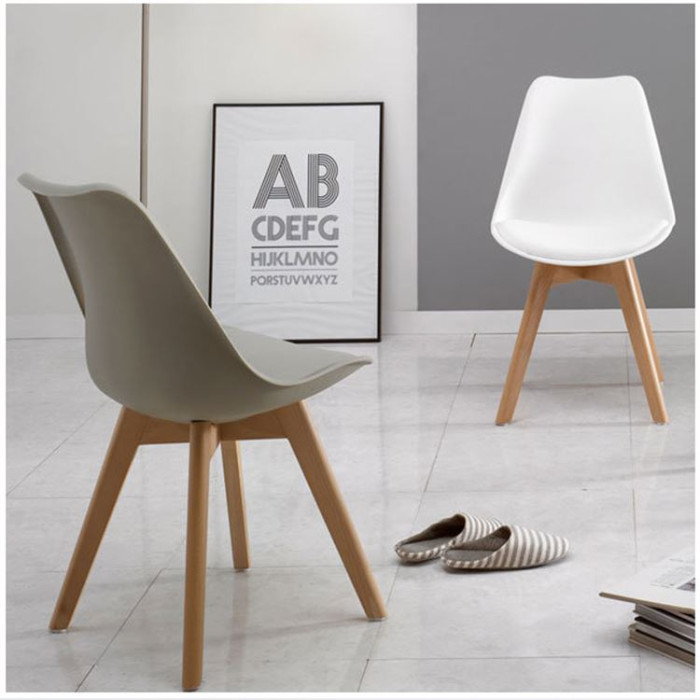 Chair Zentaro white made of polypropylene and eco leather without armrests