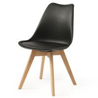 Chair Zentaro black made of polypropylene and eco leather without armrests