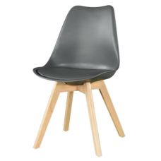 Chair Zentaro dark grey made of polypropylene and eco leather without armrests