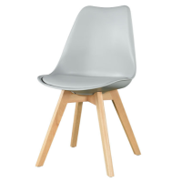 Chair Zentaro Light Gray made of polypropylene and eco leather without armrests
