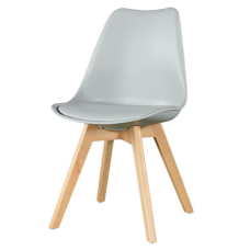 Chair Zentaro Light Gray made of polypropylene and eco leather without armrests