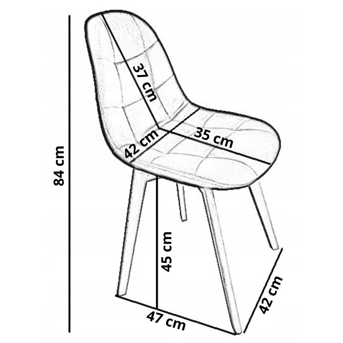 Dining chair Elvaro yellow velvet without armrests