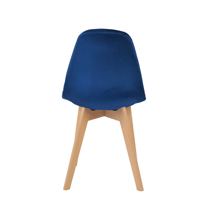 Dining chair Elvaro blue velvet without armrests