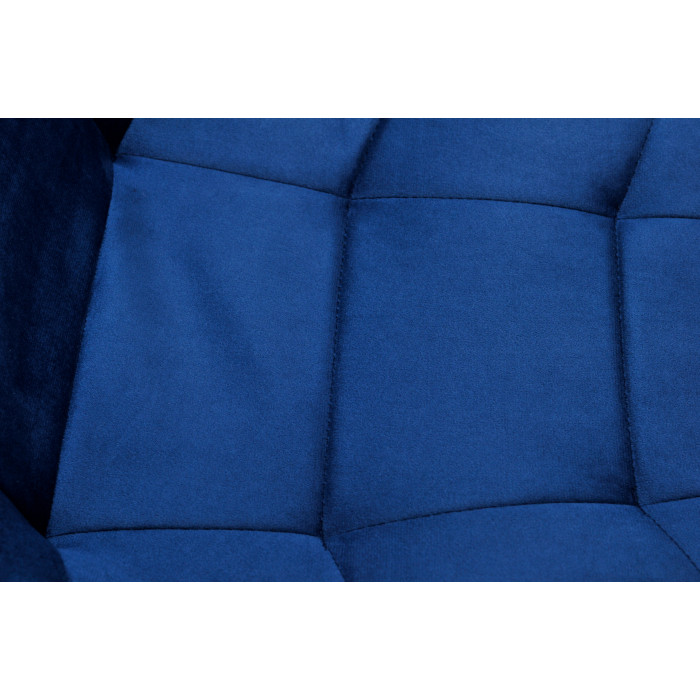Dining chair Elvaro blue velvet without armrests