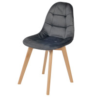 Dining chair Elvaro dark grey velvet without armrests