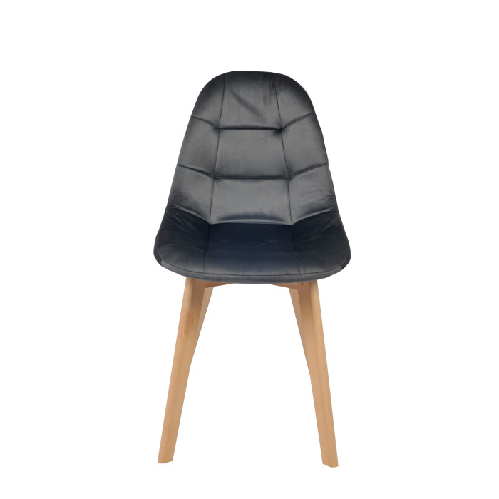 Dining chair Elvaro dark grey velvet without armrests