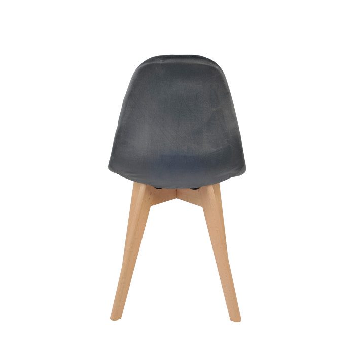 Dining chair Elvaro dark grey velvet without armrests