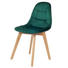Dining chair Elvaro Green velvet without armrests