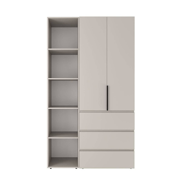 2-door wardrobe with 3 drawers and 5 shelves Averon No. 7 120x220x50 cm Cashmere